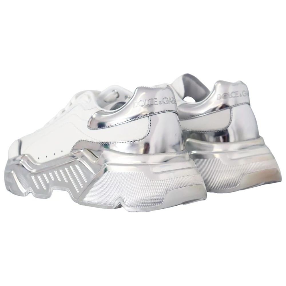 Dolce & Gabbana White Calfskin Men Sneaker Dolce & Gabbana Light Gray