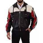 Dolce & Gabbana Black Leather Hooded Blouson Jacket JKT3032-50