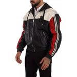 Dolce & Gabbana Black Leather Hooded Blouson Jacket JKT3032-50