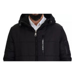 Dolce & Gabbana Black Nylon Hooded Parka Coat Winter Jacket JKT3456-46