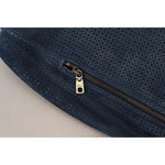 Dolce & Gabbana Blue Leather Perforated Full Zip Jacket JKT3603-50