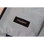 Dolce & Gabbana Blue Leather Perforated Full Zip Jacket JKT3603-50