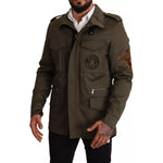 Dolce & Gabbana Green Cotton DG Love Blouson Coat Jacket JKT2956-50