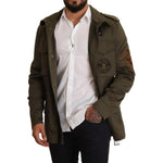 Dolce & Gabbana Green Cotton DG Love Blouson Coat Jacket JKT2956-50