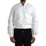 Dolce & Gabbana White Bomber Long Sleeves Full Zip Jacket JKT3840-48