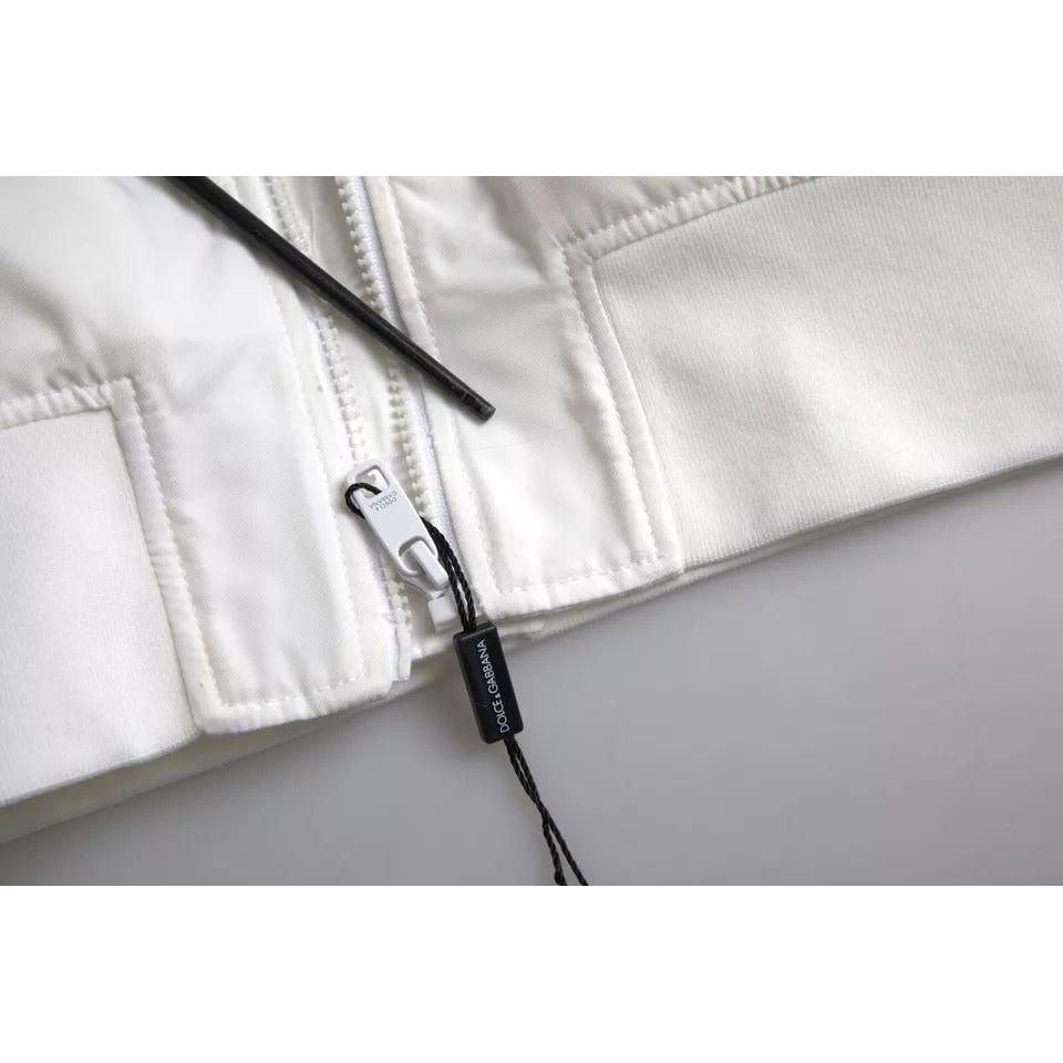 Dolce & Gabbana White Bomber Long Sleeves Full Zip Jacket JKT3840-48