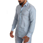 Dolce & Gabbana Blue Striped Silk Formal Dress MARTINI Shirt TSH6439-39