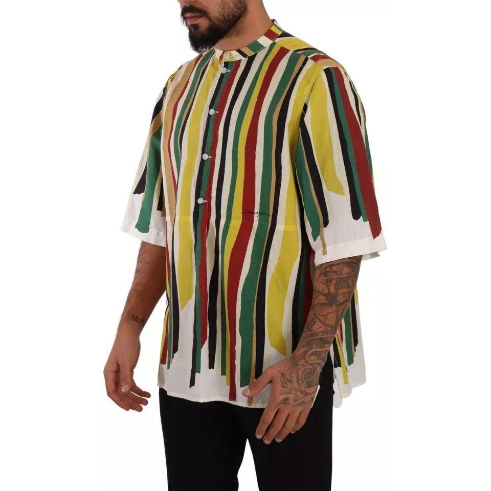 Dolce & Gabbana Multicolor Striped Linen Cotton Shirt TSH7536-40