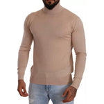 Dolce & Gabbana Beige Cashmere Turtleneck Pullover Sweater TSH6528-50