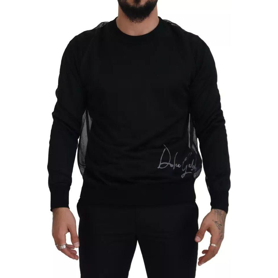 Dolce & Gabbana Black Polyester Crewneck Men Pullover Sweater TSH83174-M