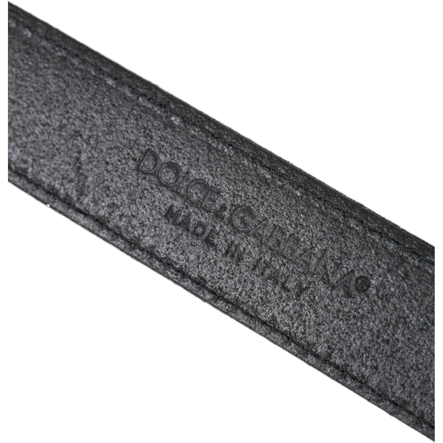 Dolce & Gabbana Black Glittered Leather Silver Buckle Belt Dolce & Gabbana Dark Slate Gray