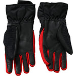 Dolce & Gabbana Black Red Nylon Wrist Length Gloves LB30144-7.5
