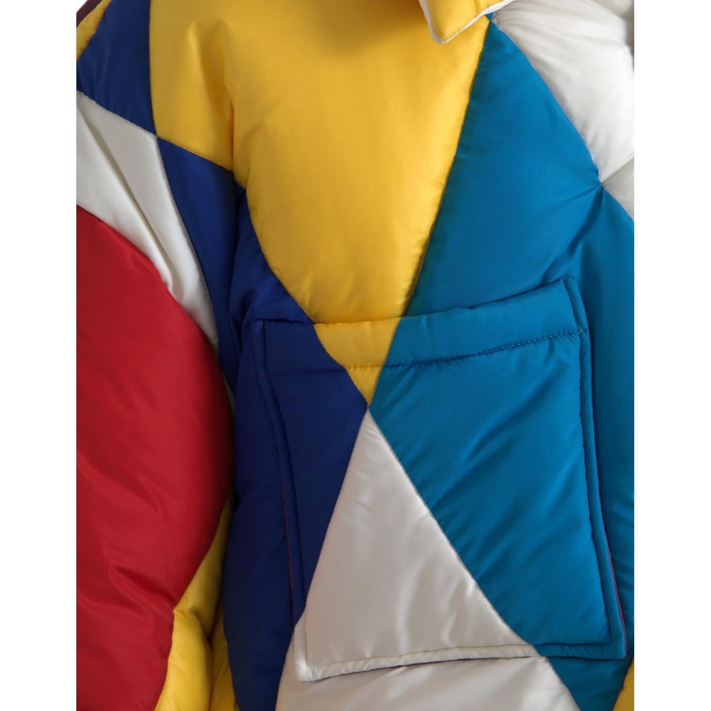 Dolce & Gabbana Multicolor Windbreaker Puffer Jacket Men Dolce & Gabbana Dark Khaki
