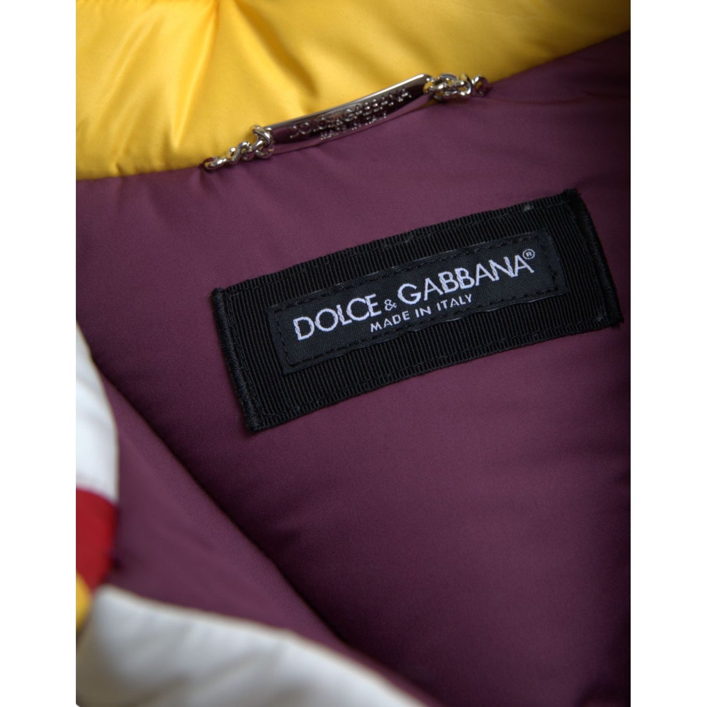 Dolce & Gabbana Multicolor Windbreaker Puffer Jacket Men Dolce & Gabbana Dark Slate Gray