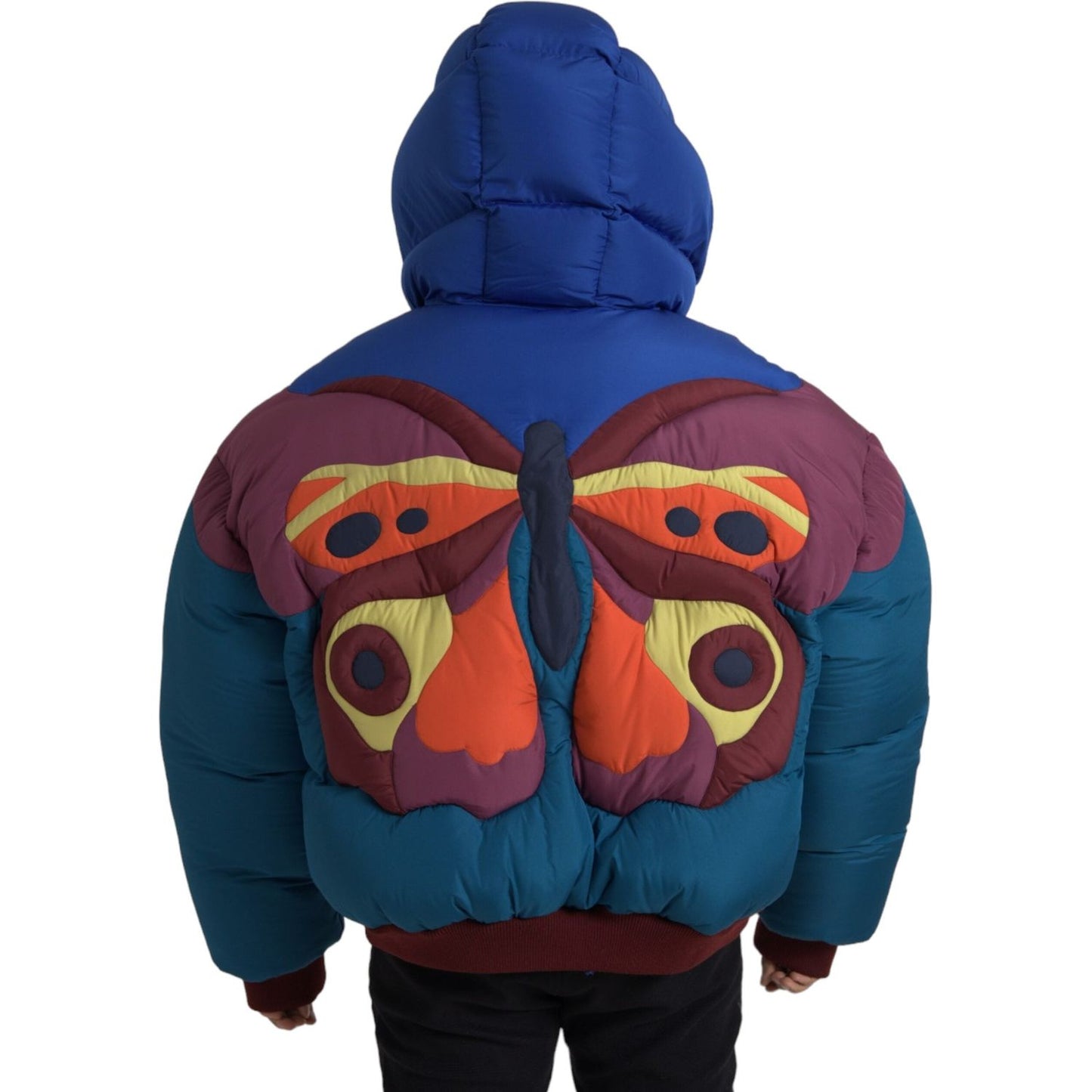 Dolce & Gabbana Multicolor Butterfly Hooded Puffer Jacket Dolce & Gabbana Dark Slate Gray