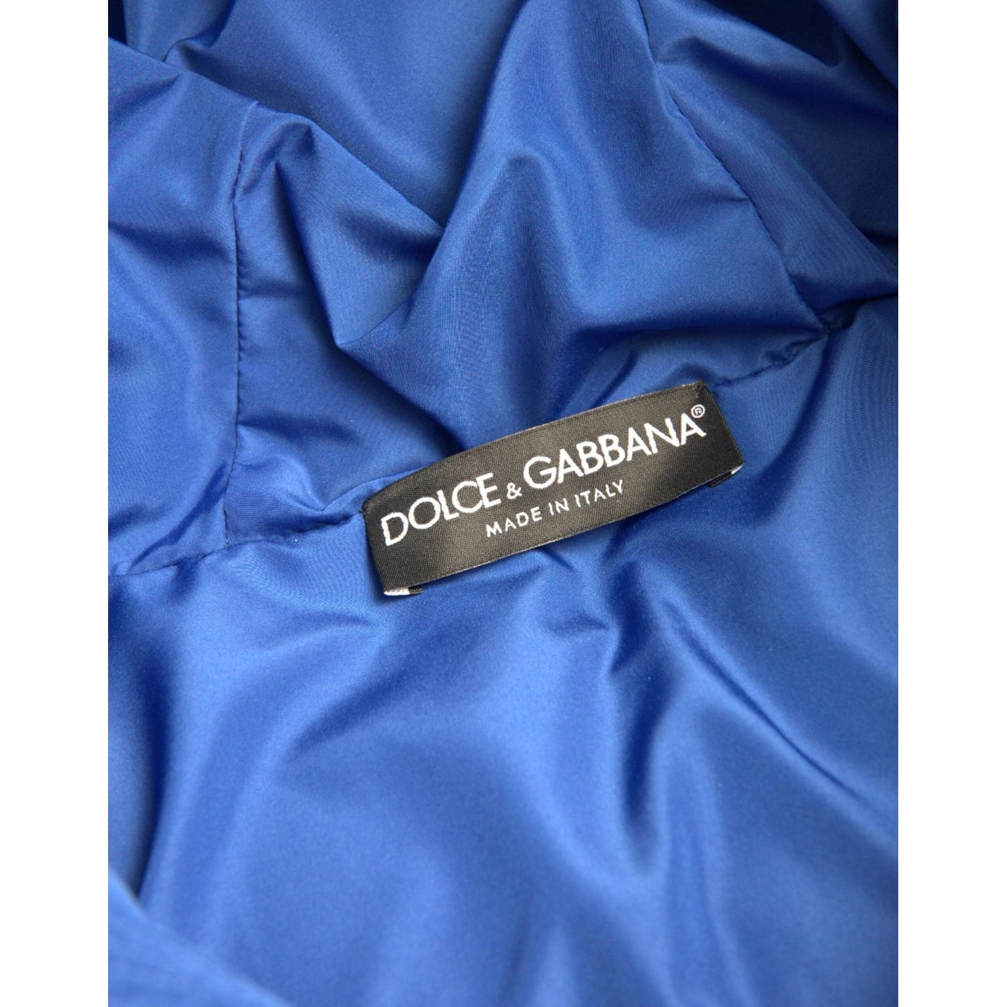 Dolce & Gabbana Multicolor Butterfly Hooded Puffer Jacket Dolce & Gabbana Steel Blue