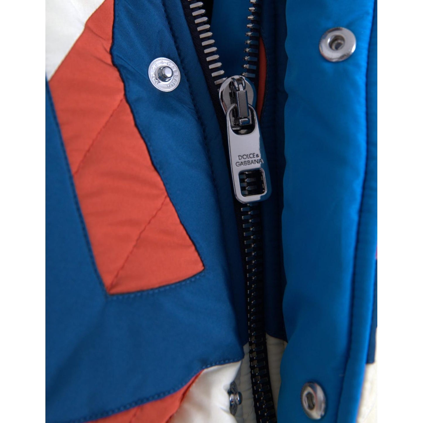 Dolce & Gabbana Multicolor Logo Windbreaker Puffer Jacket Dolce & Gabbana Pale Violet Red