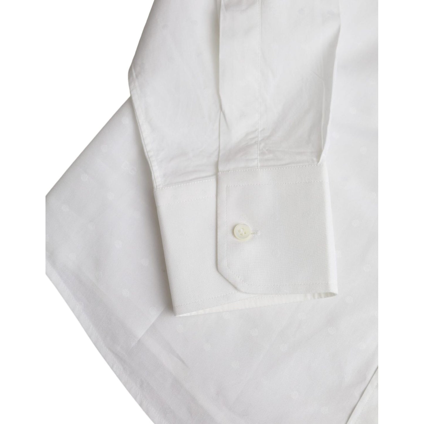 Dolce & Gabbana White Logo Cotton Men Dress GOLD Shirt Dolce & Gabbana Light Gray