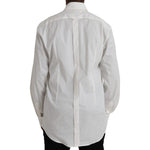 Dolce & Gabbana White Cotton Dress Slim Fit GOLD Shirt TSH86321-44