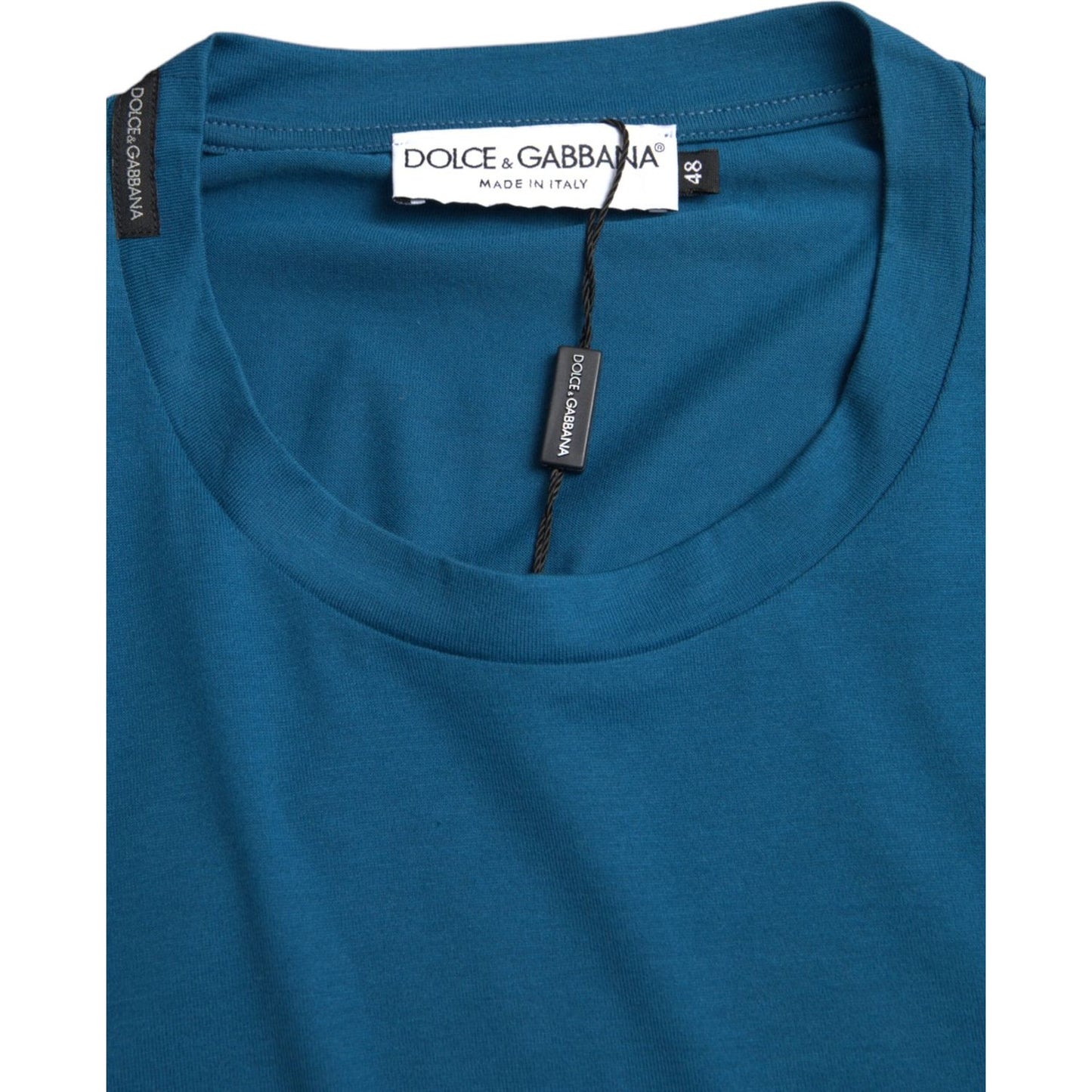 Dolce & Gabbana Blue Logo Round Neck Short Sleeves T-shirt Dolce & Gabbana Dark Slate Gray