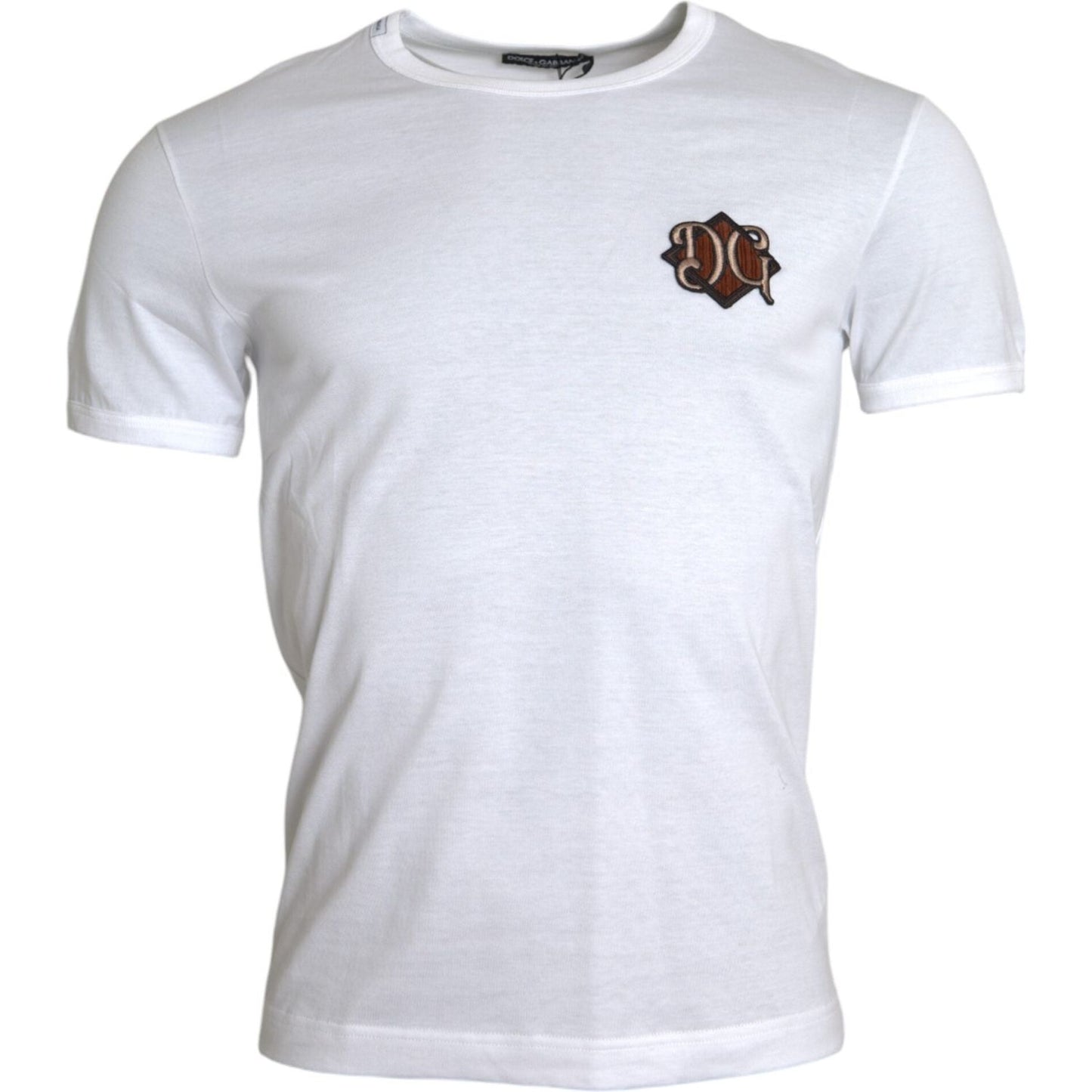 Dolce & Gabbana White Logo Embroidery Short Sleeve T-shirt Dolce & Gabbana Light Gray