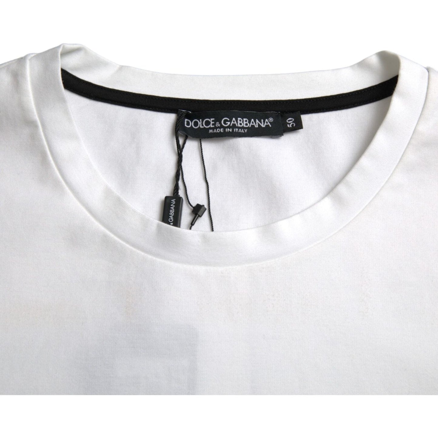 Dolce & Gabbana White Red Lips Print Cotton Men T-shirt Dolce & Gabbana Light Gray