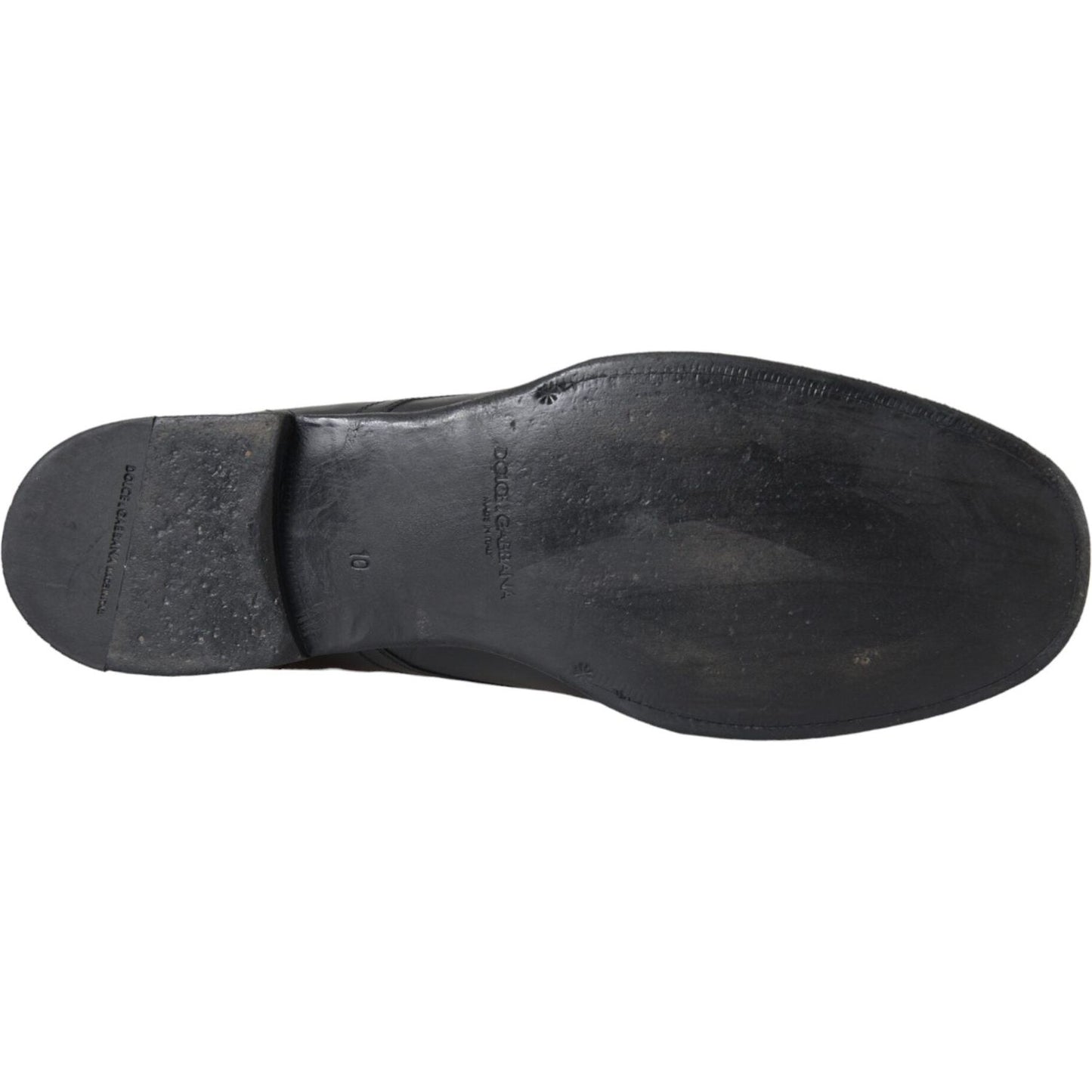 Dolce & Gabbana Black Leather Derby Formal Dress Men Shoes Dolce & Gabbana Dark Slate Gray