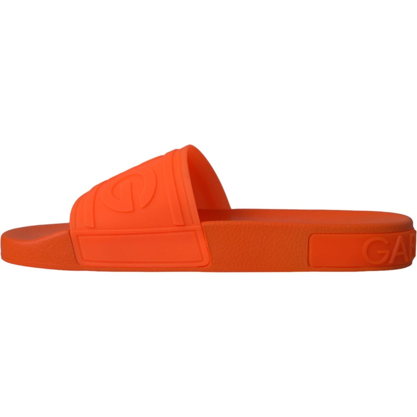 Dolce & Gabbana Orange Rubber Slides Sandals Beachwear Shoes Dolce & Gabbana Chocolate
