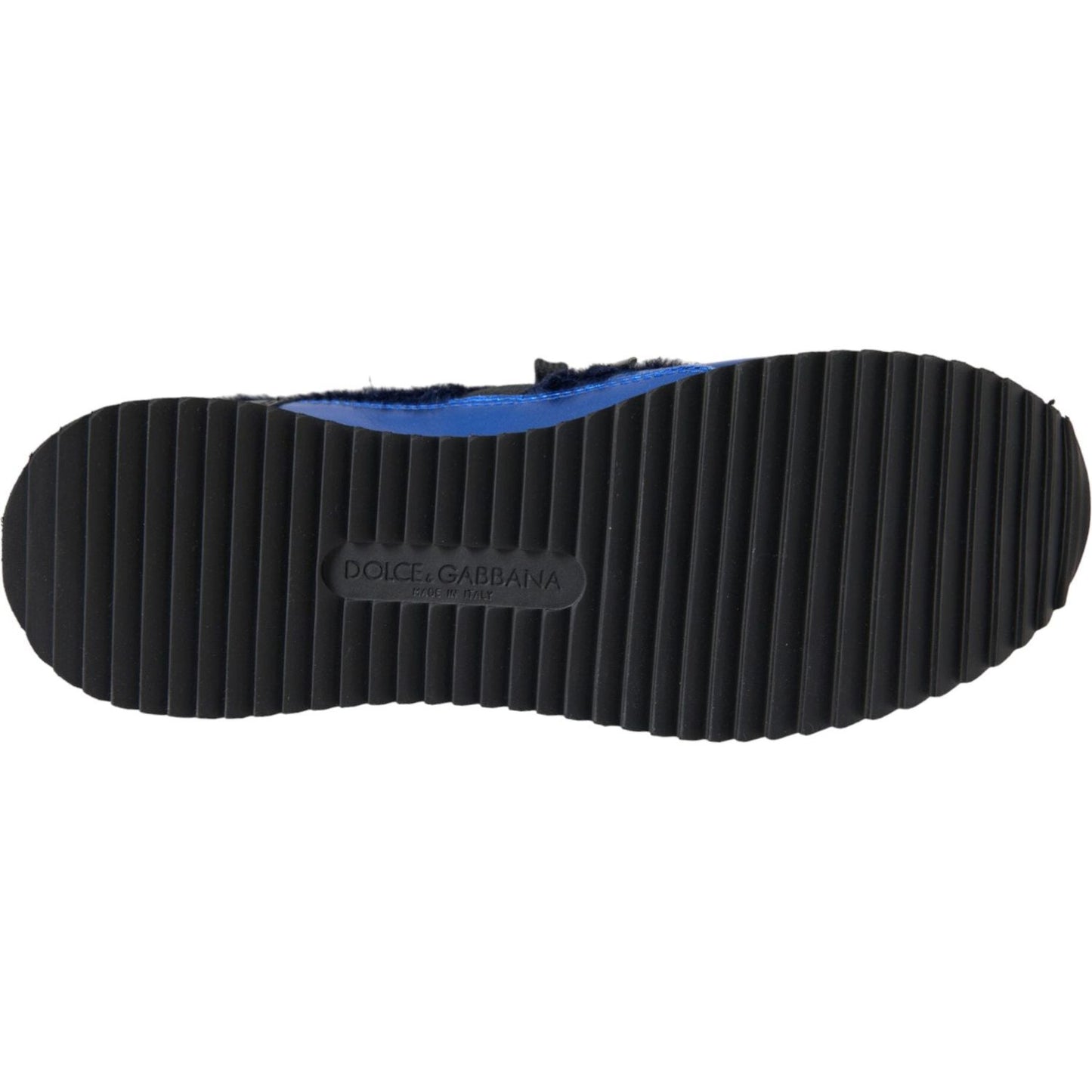 Dolce & Gabbana Blue Black Calf Hair Leather Sneakers Shoes Dolce & Gabbana Dark Slate Gray