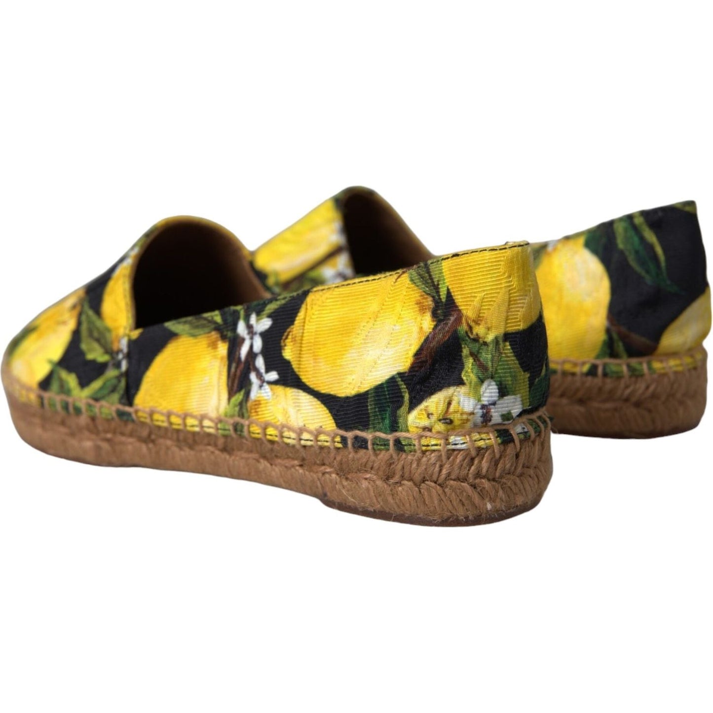 Dolce & Gabbana Multicolor Lemon Slip On Espadrilles Shoes Dolce & Gabbana Dark Olive Green
