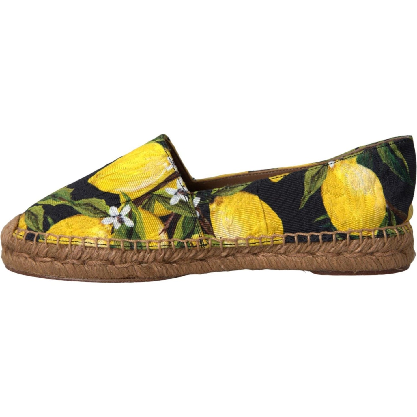 Dolce & Gabbana Multicolor Lemon Slip On Espadrilles Shoes Dolce & Gabbana Dark Olive Green