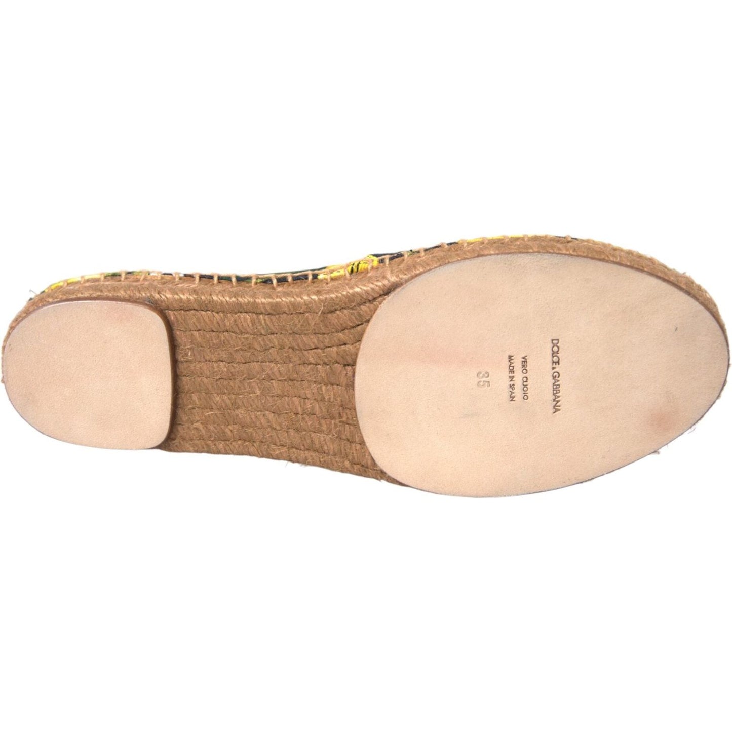 Dolce & Gabbana Multicolor Lemon Slip On Espadrilles Shoes Dolce & Gabbana Wheat
