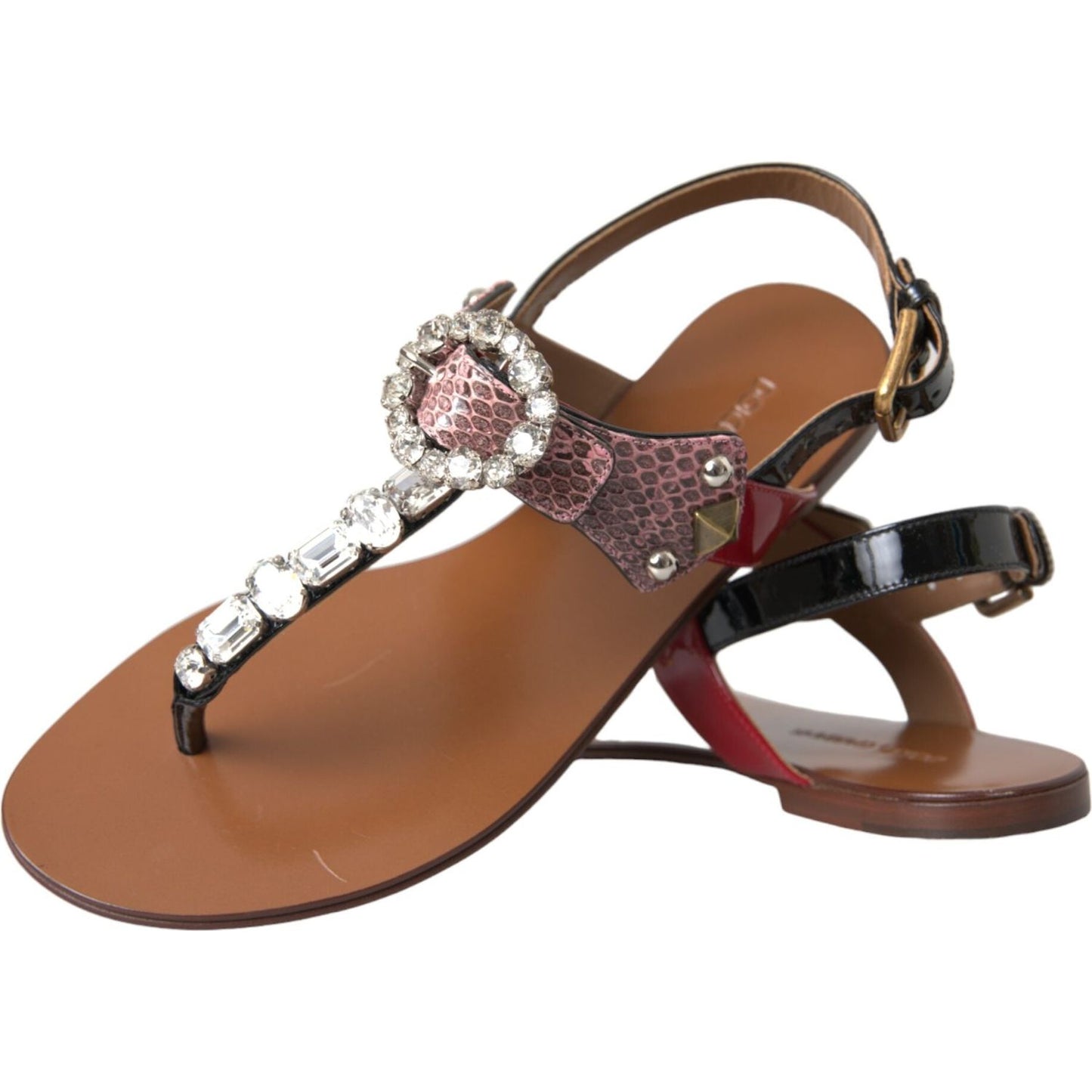 Dolce & Gabbana Multicolor Crystal Sandals Flip Flops Shoes Dolce & Gabbana Sienna