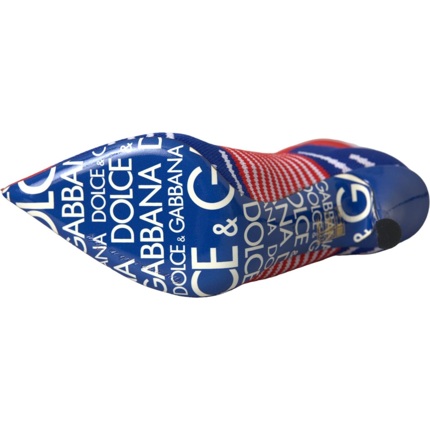 Dolce & Gabbana Red Blue Stretch Sock Style Ankle Boots Logo Shoes Dolce & Gabbana Dark Slate Blue