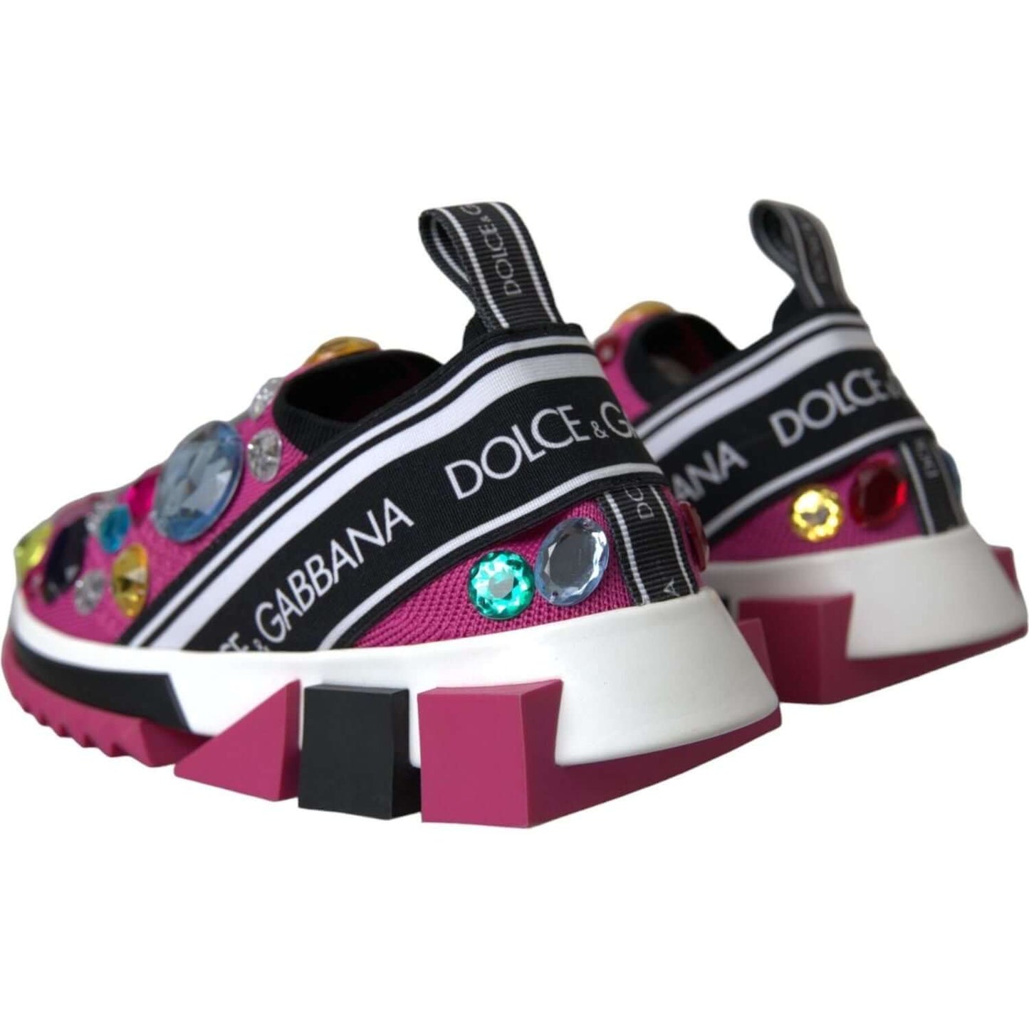 Dolce & Gabbana Pink Sorrento Crystals Sneakers Shoes Dolce & Gabbana Dark Slate Gray