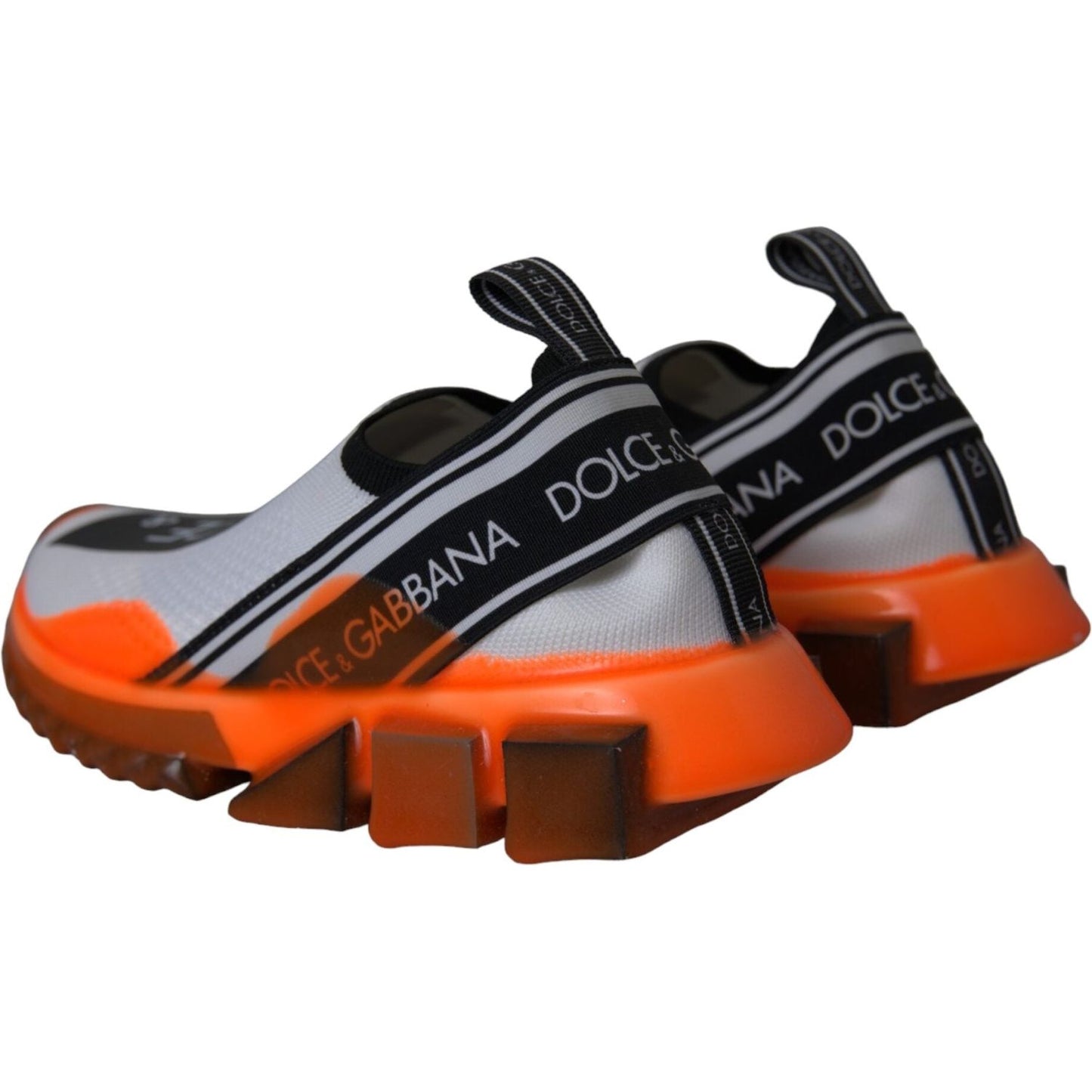 Dolce & Gabbana Black White Orange Slip On Sorrento Sneakers Shoes Dolce & Gabbana Dark Slate Gray