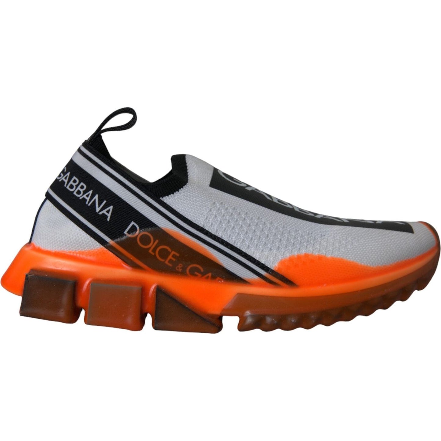 Dolce & Gabbana Black White Orange Slip On Sorrento Sneakers Shoes Dolce & Gabbana Black