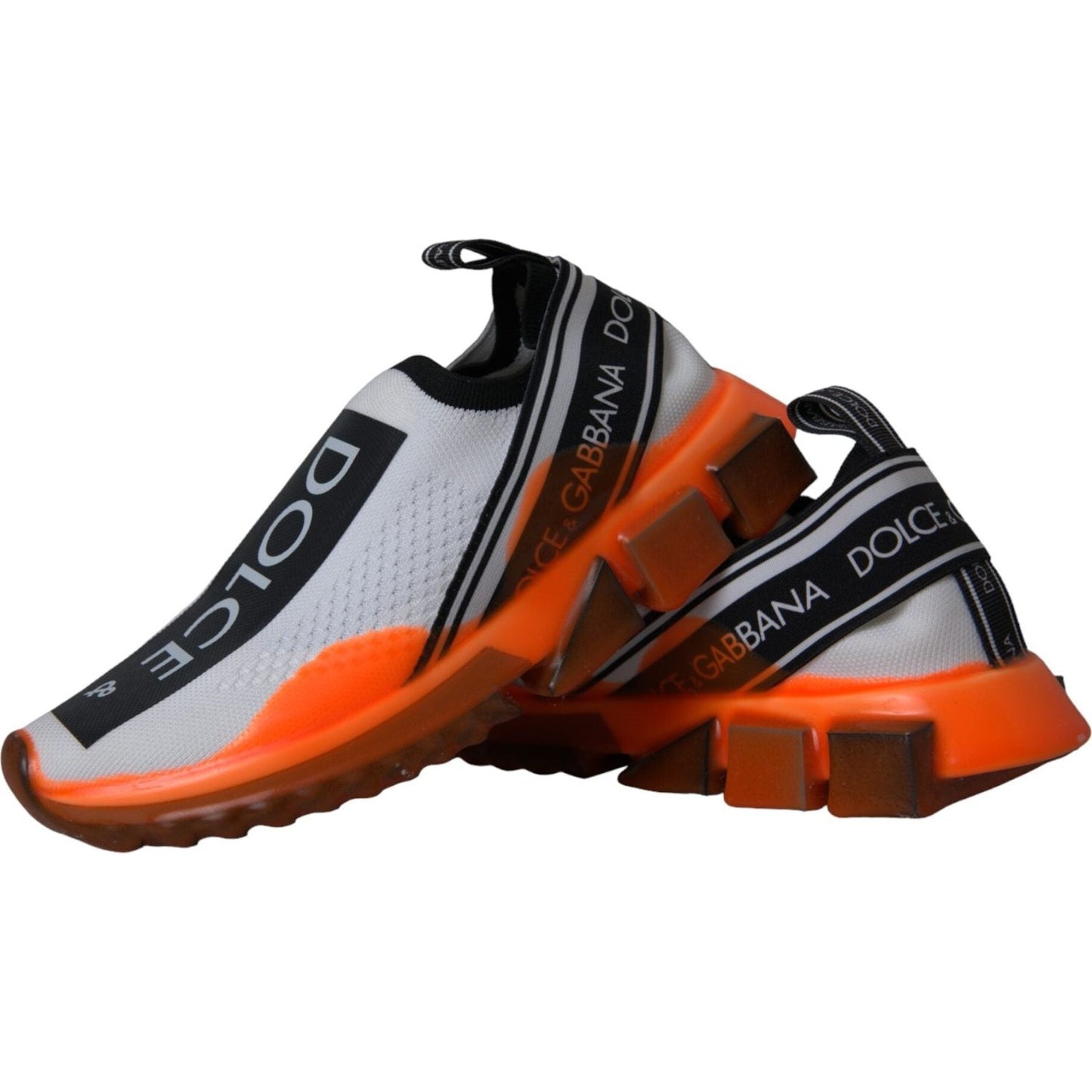 Dolce & Gabbana Black White Orange Slip On Sorrento Sneakers Shoes Dolce & Gabbana Black