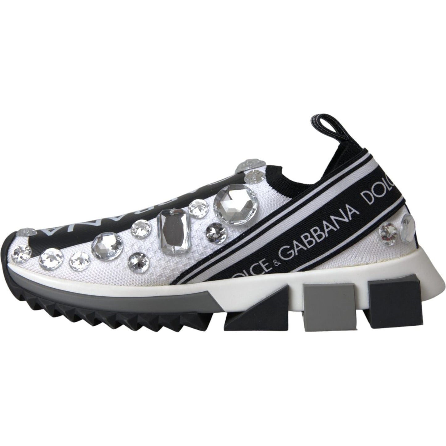 Dolce & Gabbana White Sorrento Crystals Sneakers Shoes Dolce & Gabbana Dark Slate Gray