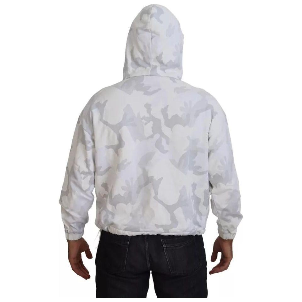 Dolce & Gabbana White Camouflage Hooded Sweatshirt Sweater TSH83999-48