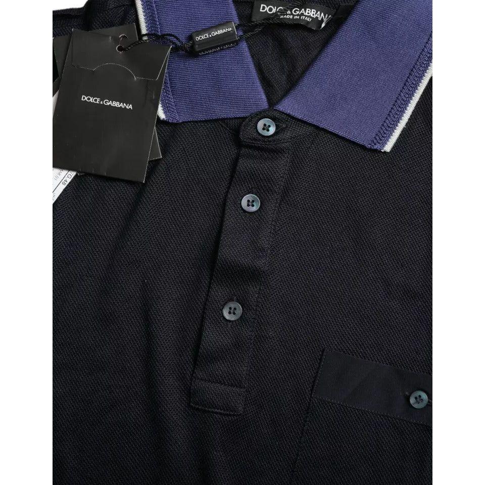 Dolce & Gabbana Navy Blue Collared Short Sleeve Polo T-shirt TSH851946-48