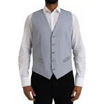 Dolce & Gabbana Light Blue Wool Formal Dress Waistcoat Vest TSH86214-50