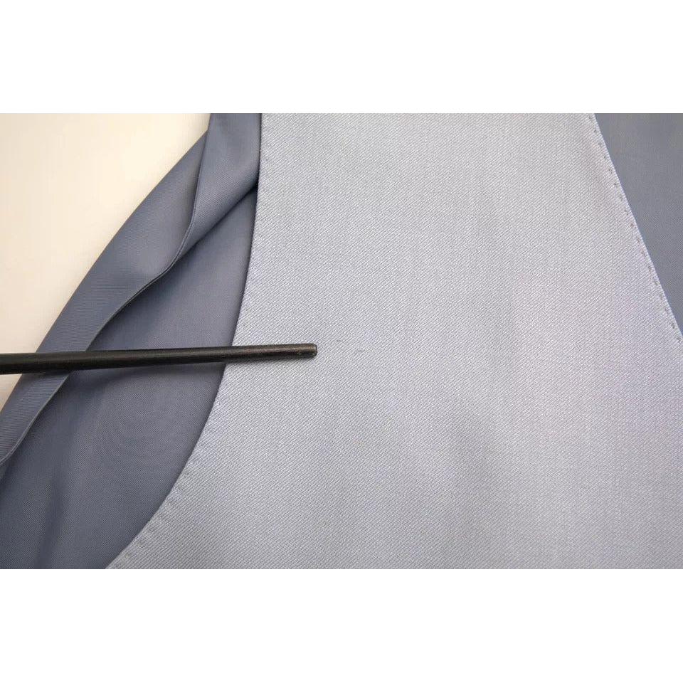 Dolce & Gabbana Light Blue Wool Formal Dress Waistcoat Vest TSH86214-50