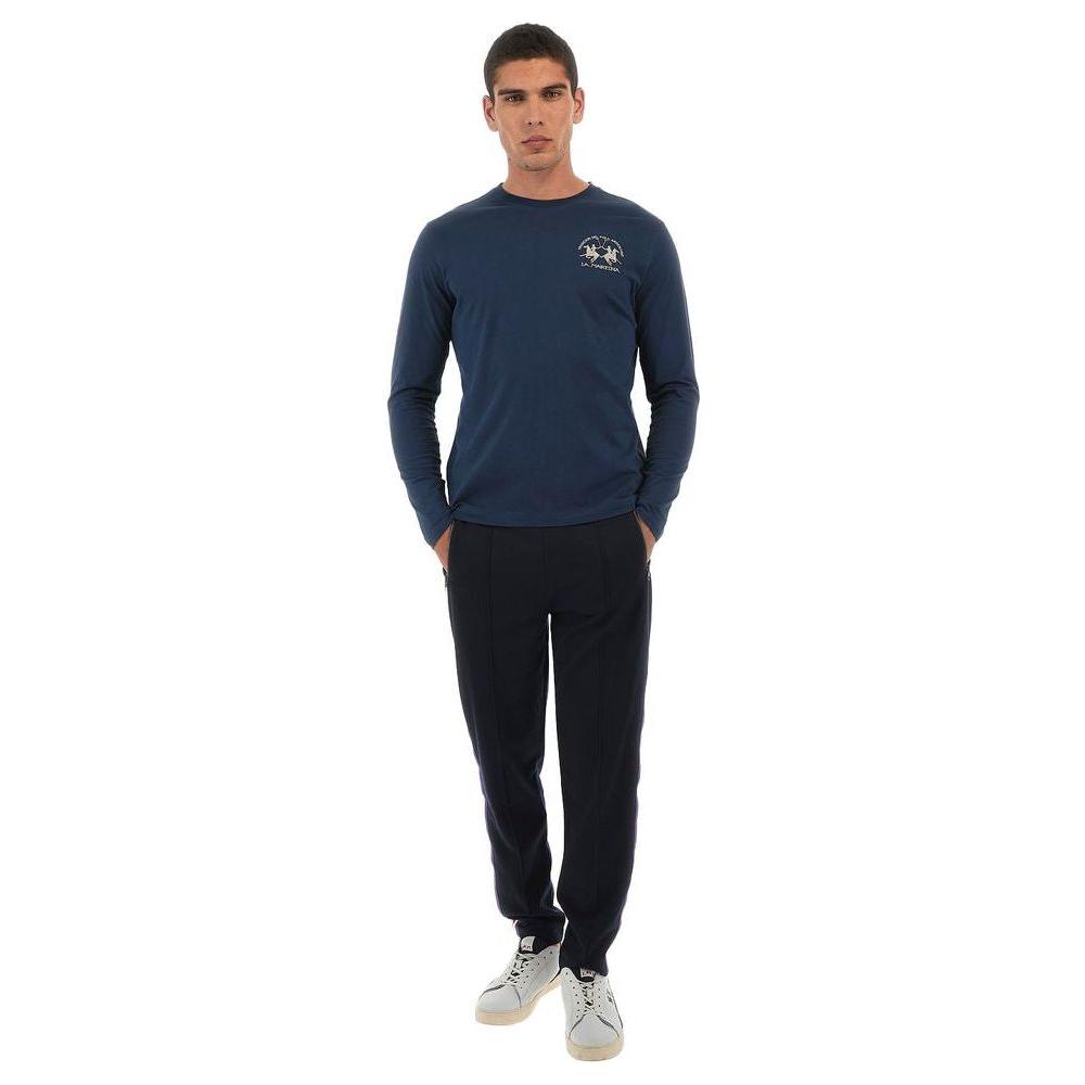 La Martina Blue Cotton T-Shirt La Martina Dark Slate Gray