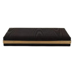 Dolce & Gabbana Black Silk Gold Frame Clutch Evening Party Purse Bag VAS12905