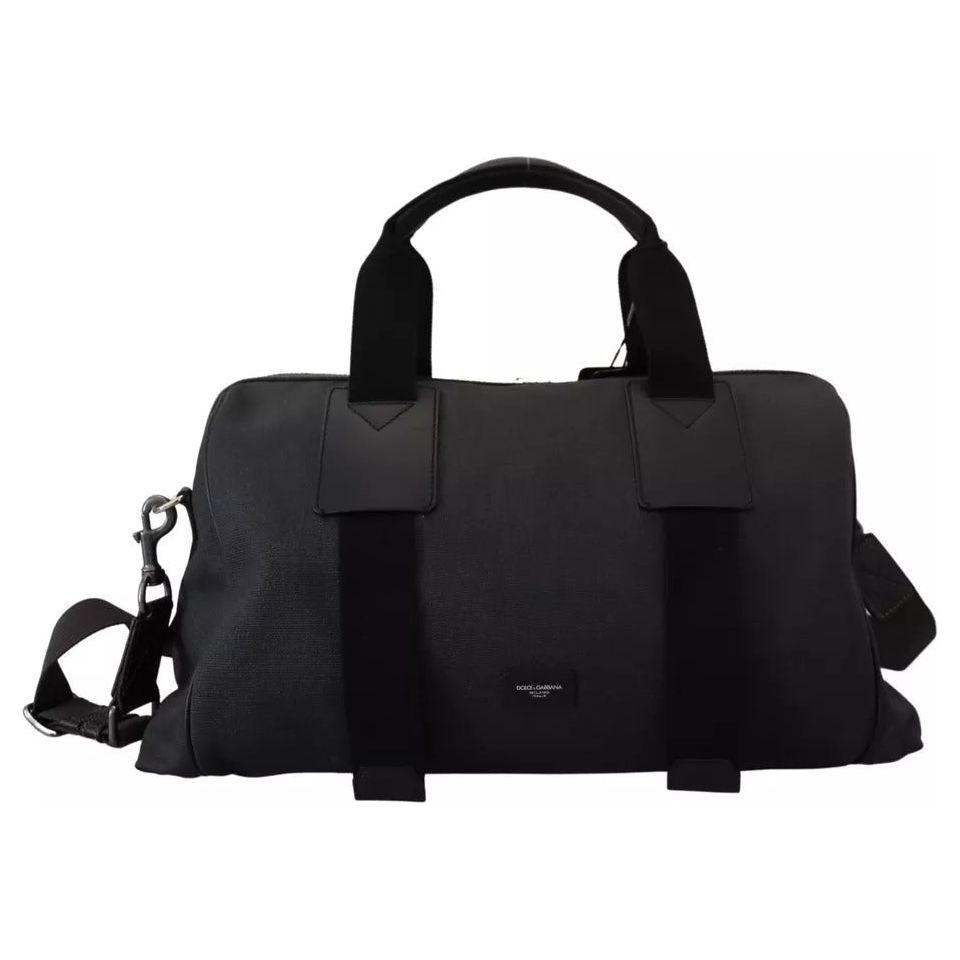 Dolce & Gabbana Black Gray Holdall Tote Men Hand Shoulder Bag Dolce & Gabbana Black