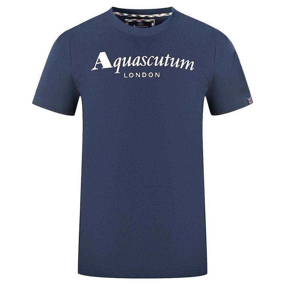 Aquascutum Blue Cotton Men T-Shirt Aquascutum Dark Slate Gray