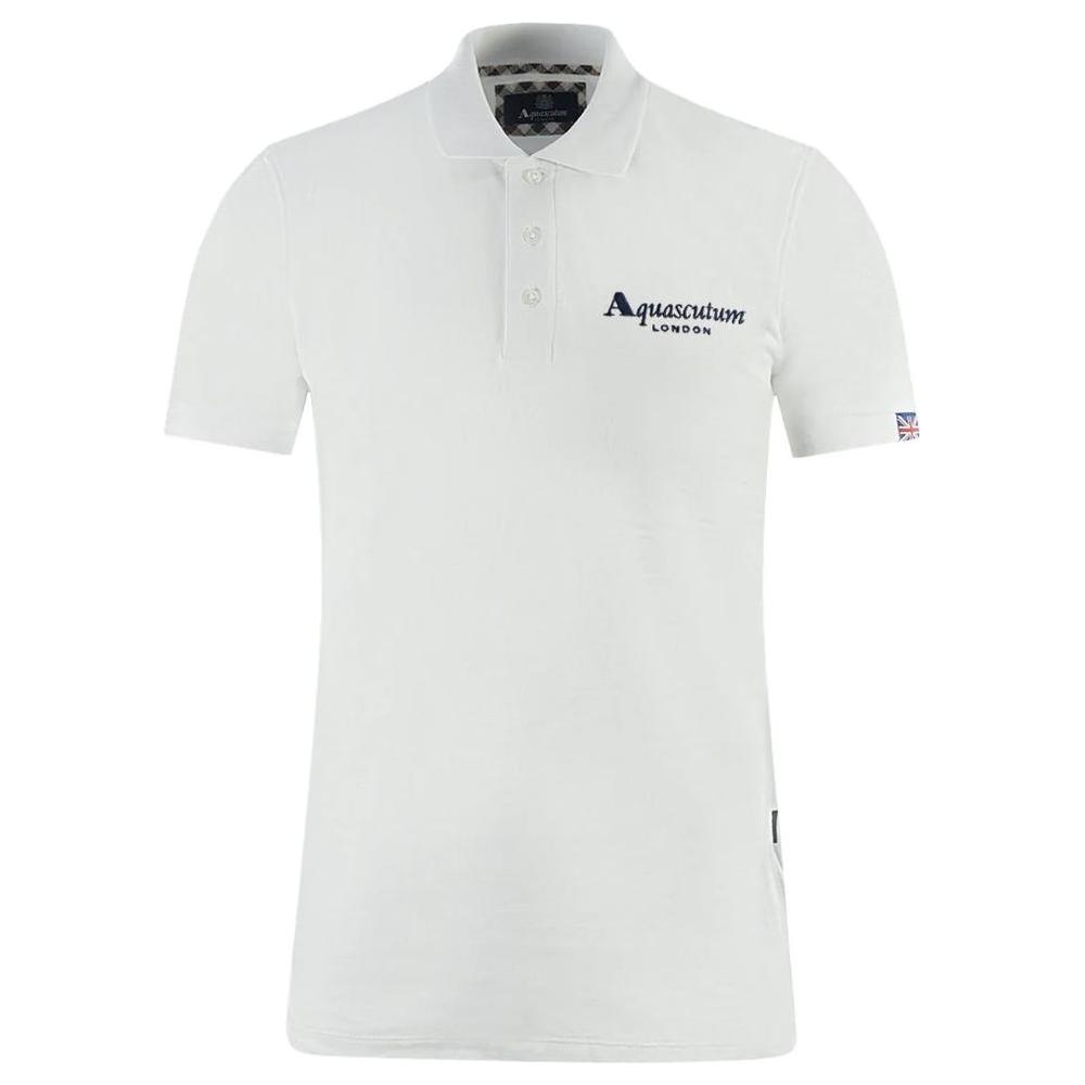 Aquascutum Elegant White Cotton Polo Shirt Aquascutum Light Gray
