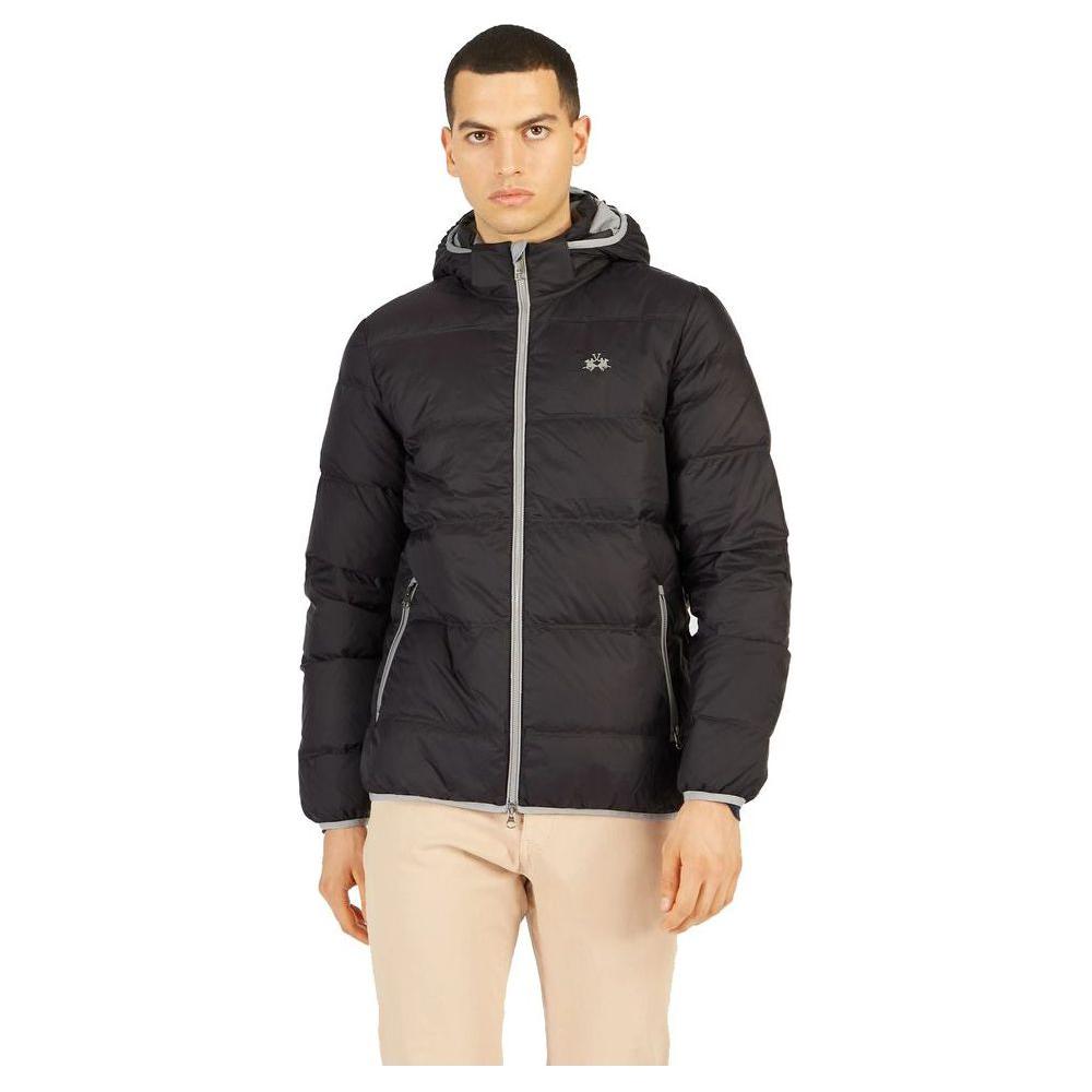 La Martina Black Nylon Men's Jacket La Martina Wheat