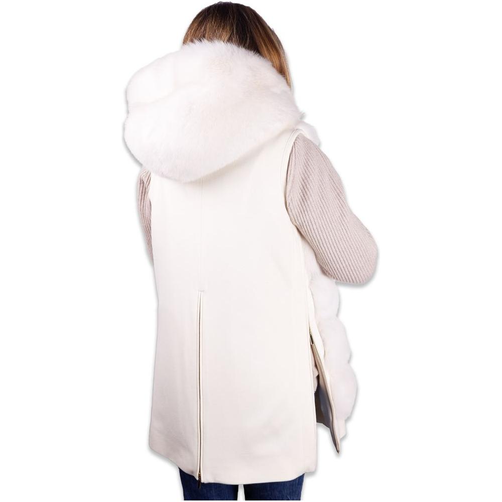 Made in Italy White Wool Women Coat